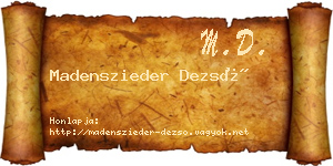 Madenszieder Dezső névjegykártya